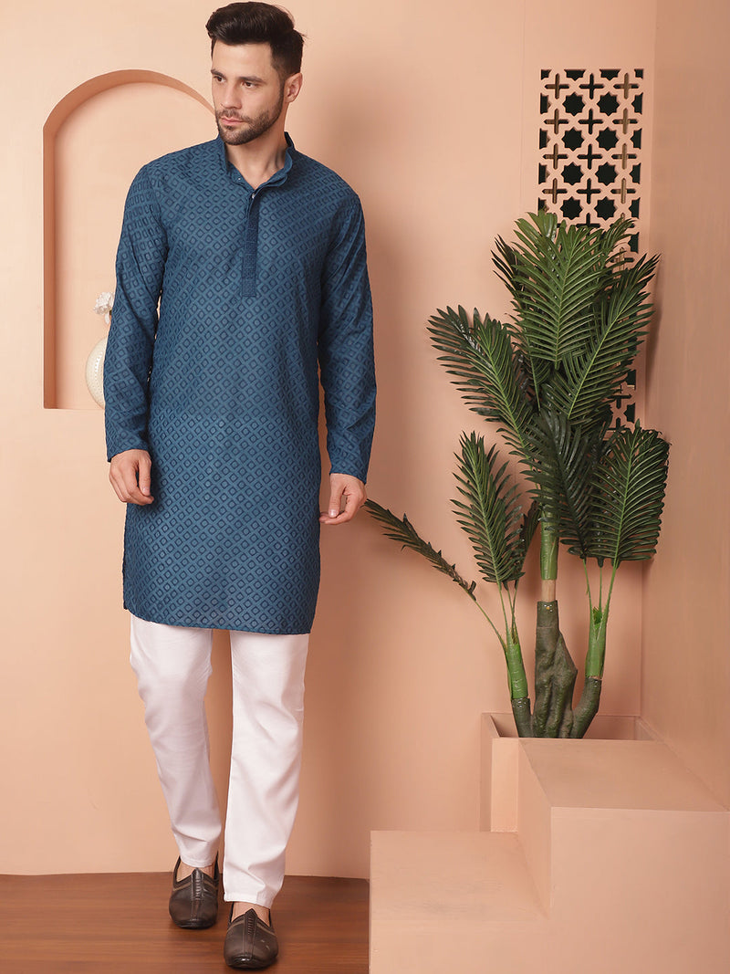 Chikankari Pure Cotton Kurta with Churidar