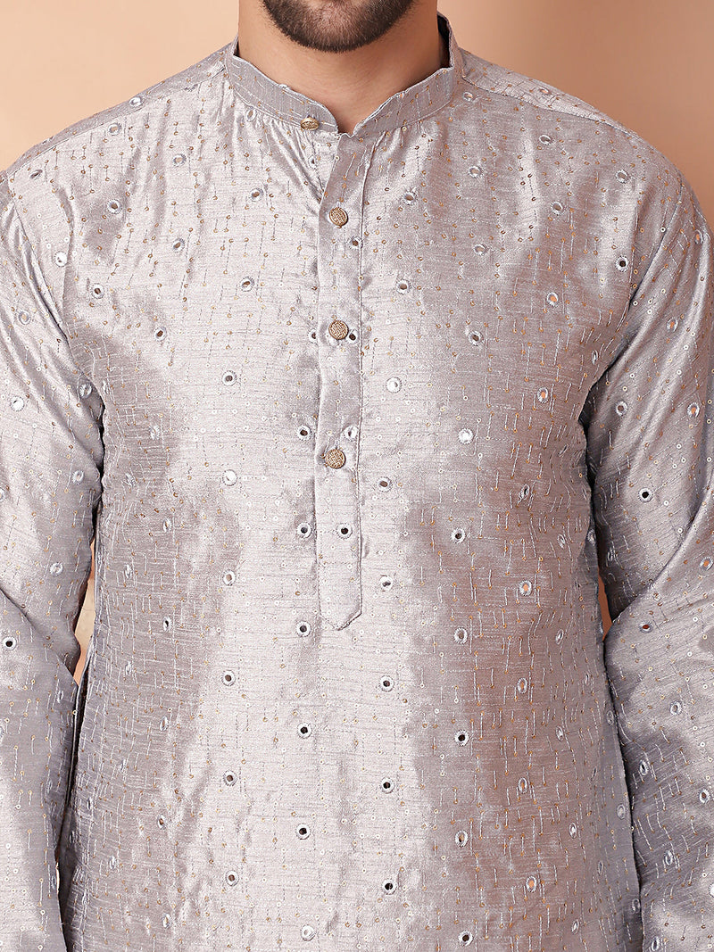 Men's Embroidered Mirror Work Kurta Payjama Sets