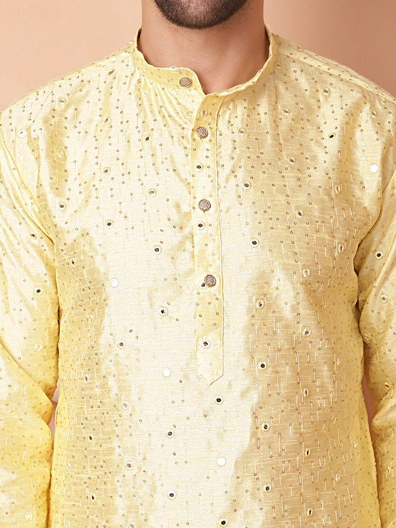 Men's Embroidered Mirror Work Kurta Payjama Sets