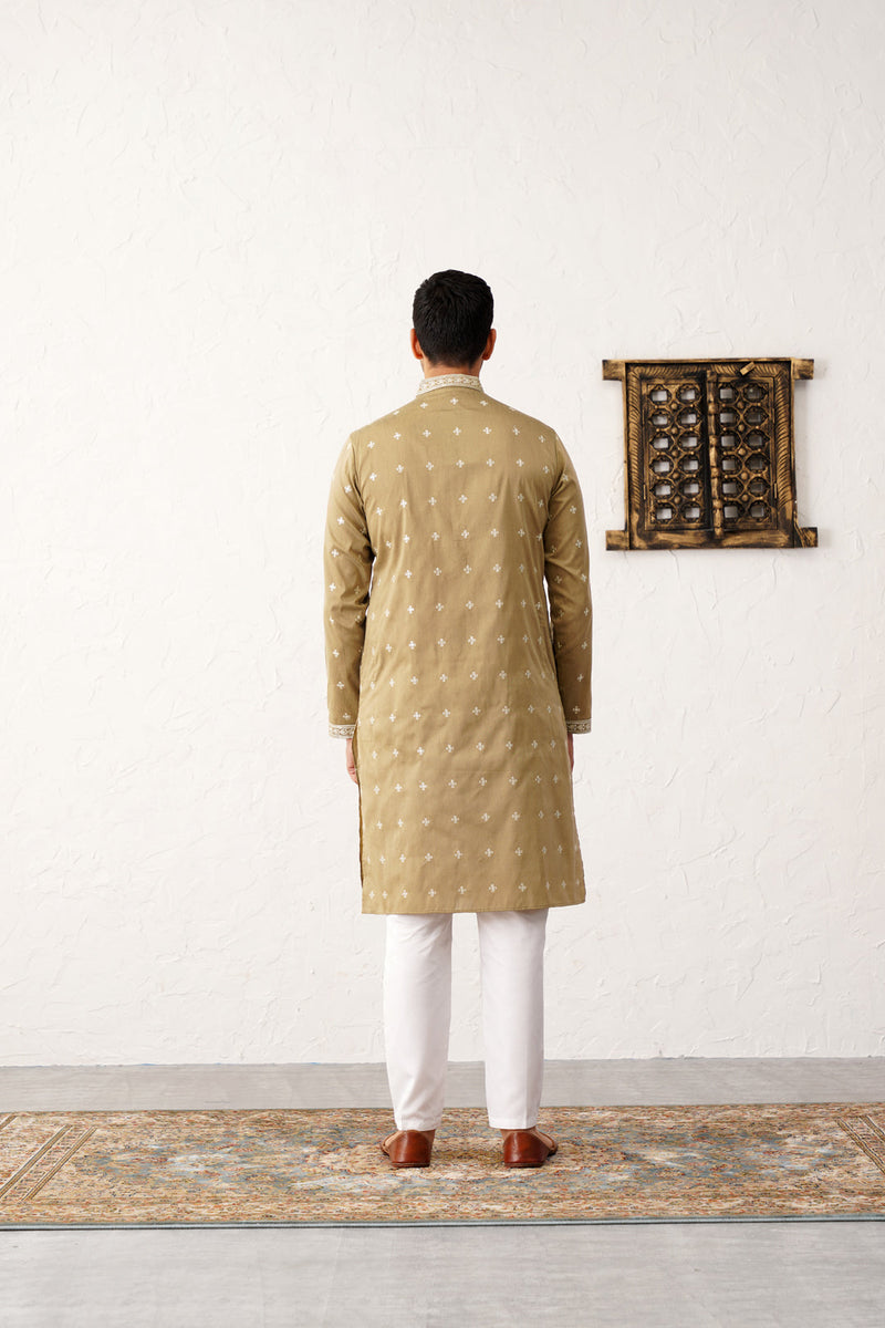 Men's Sequins Embroidered Kurta Pyjama Set