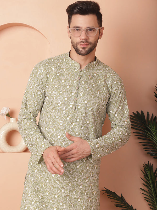 Chikankari Pure Cotton Kurta with Pyjama