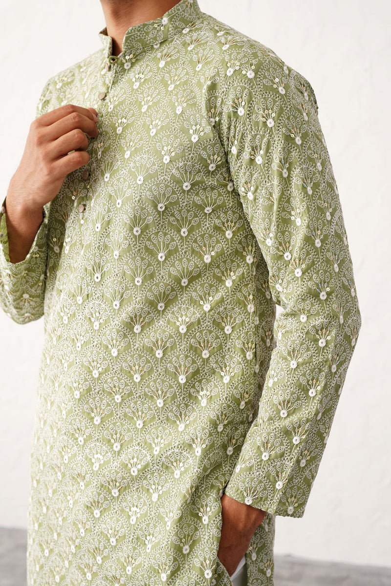 Chikankari Pure Cotton Kurta with Pyjama