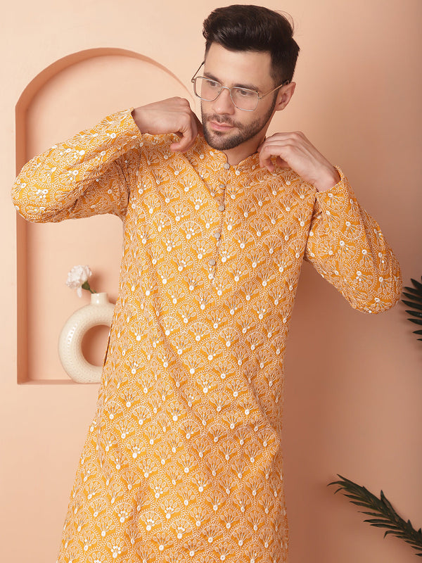 Chikankari Pure Cotton Kurta with Pyjama