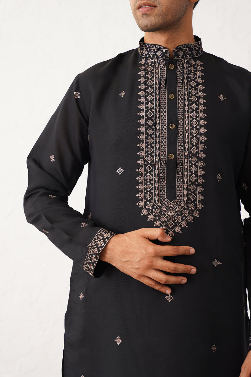 Men's Sequins Embroidered Kurta With Pyjama