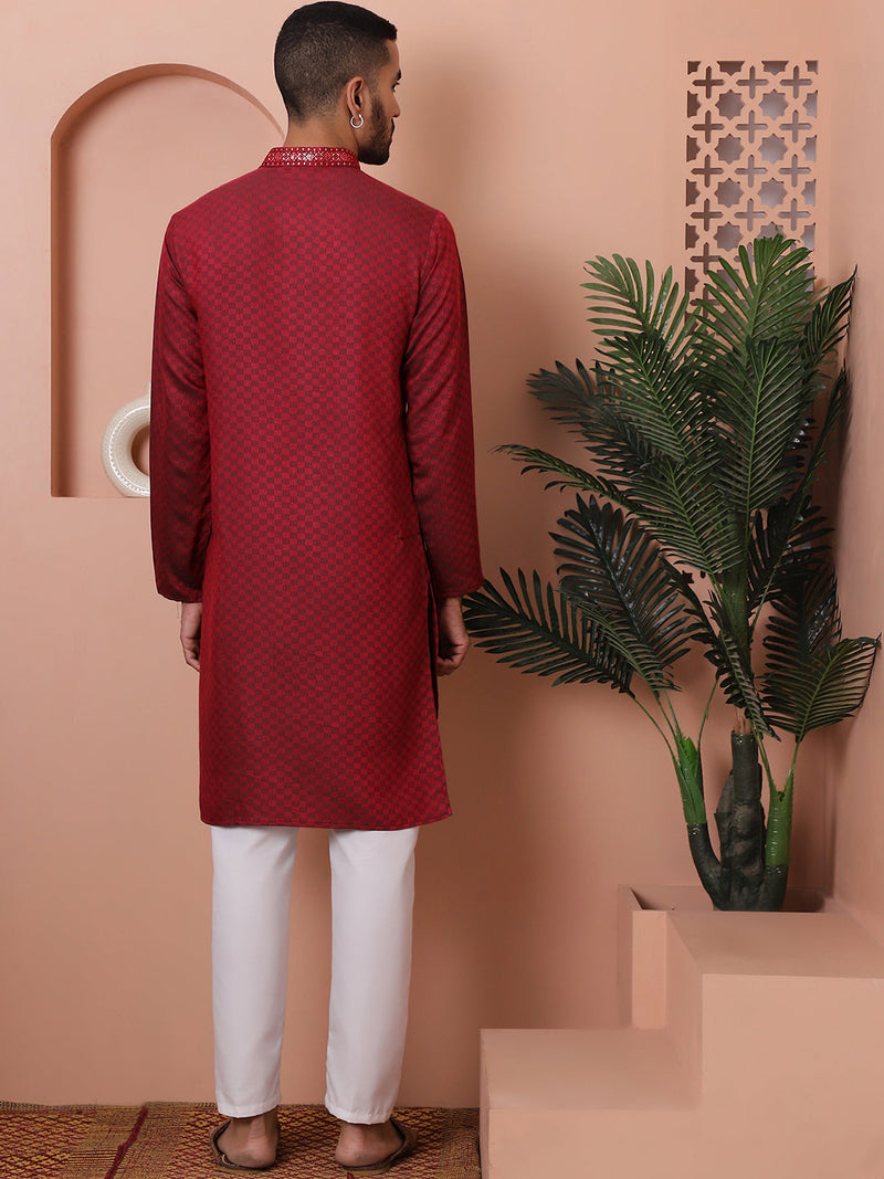 Men's Sequins Embroidered Kurta With Pyjama