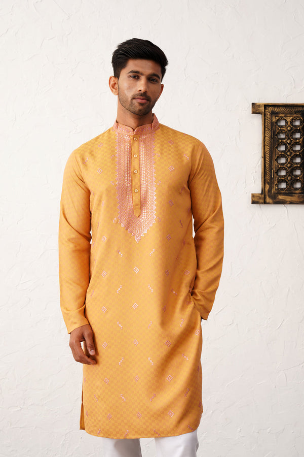 Men's Sequins Embroidered Kurta With Pyjama