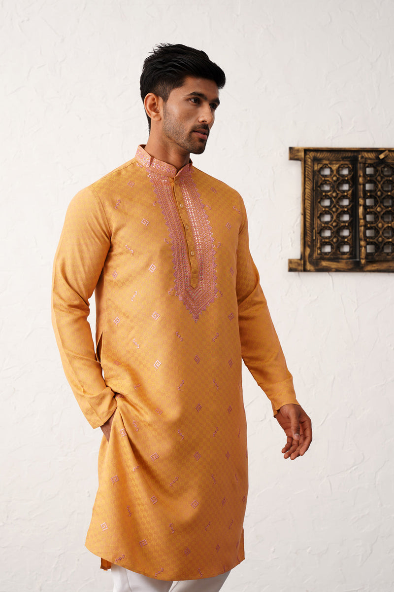 Men's Sequins Embroidered Kurta With Pyjama