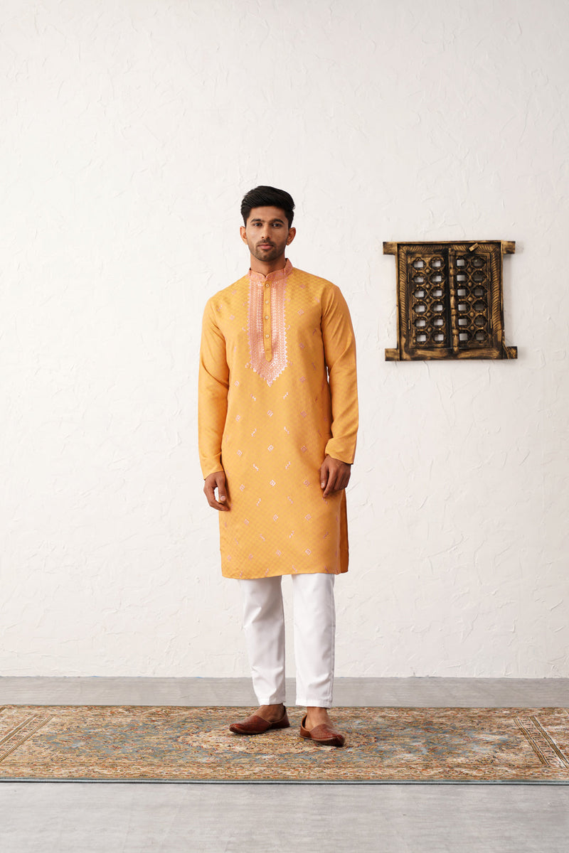 Men's Sequins Embroidered Kurta With Pyjama