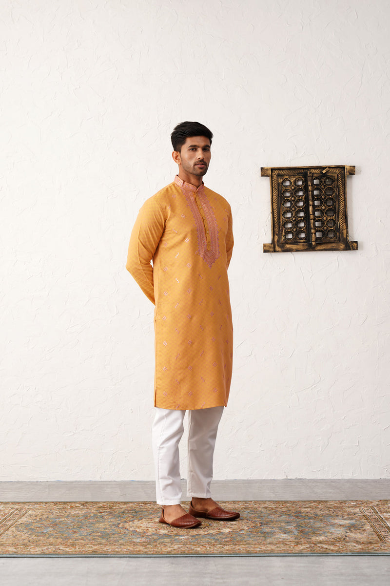 Men's Sequins Embroidered Kurta With Pyjama