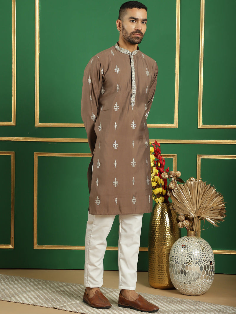 Men's Foil Printed Kurta with Pyjama