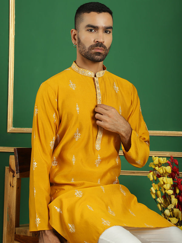 Men's Foil Printed Kurta with Pyjama