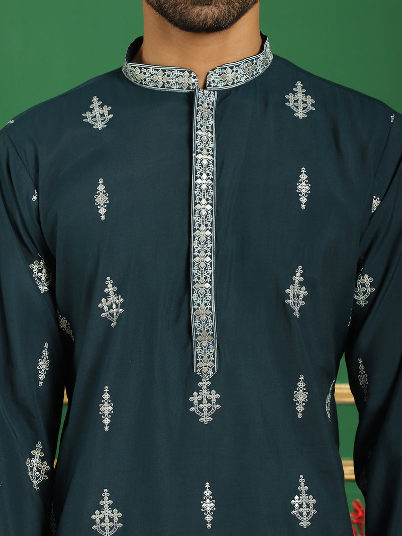 Men's Foil Printed Kurta with Pyjama