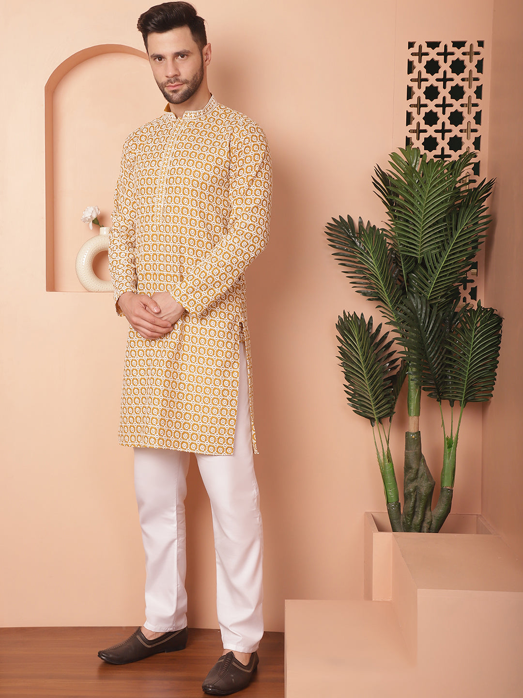 Chikankari Pure Cotton Kurta with Pyjama