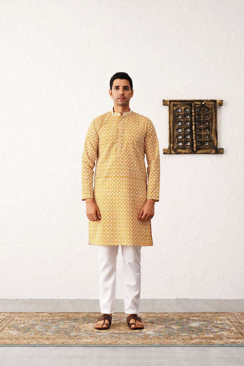 Chikankari Pure Cotton Kurta with Pyjama