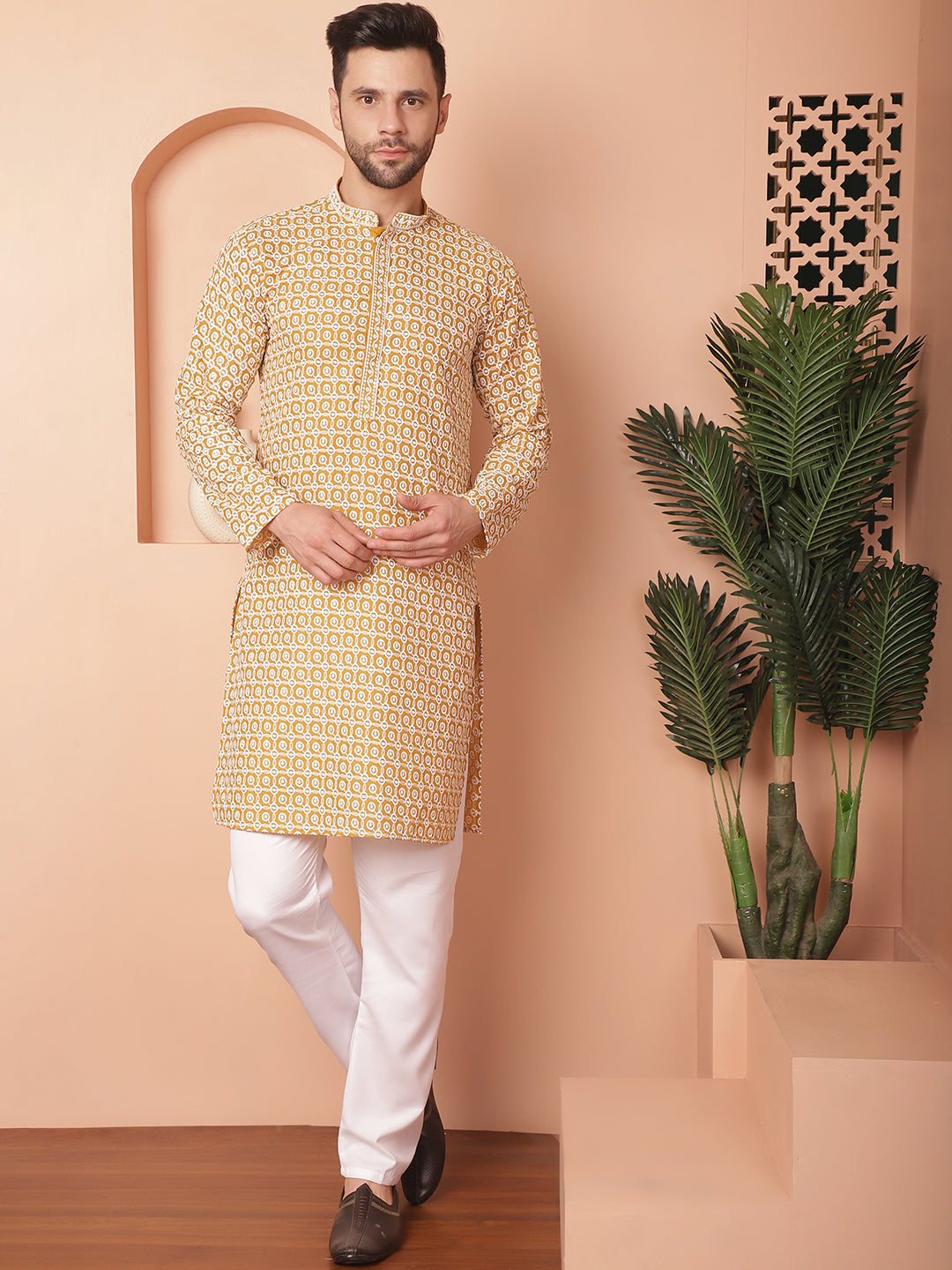 Chikankari Pure Cotton Kurta with Pyjama