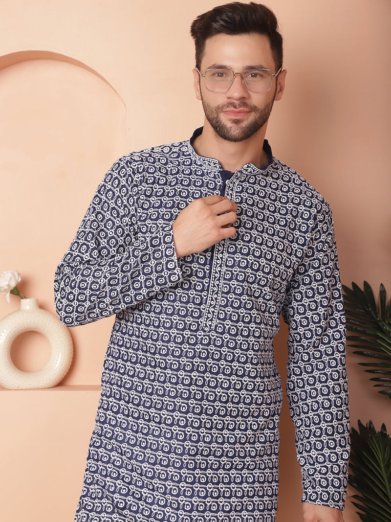 Chikankari Pure Cotton Kurta with Pyjama