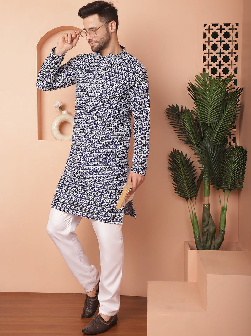 Chikankari Pure Cotton Kurta with Pyjama