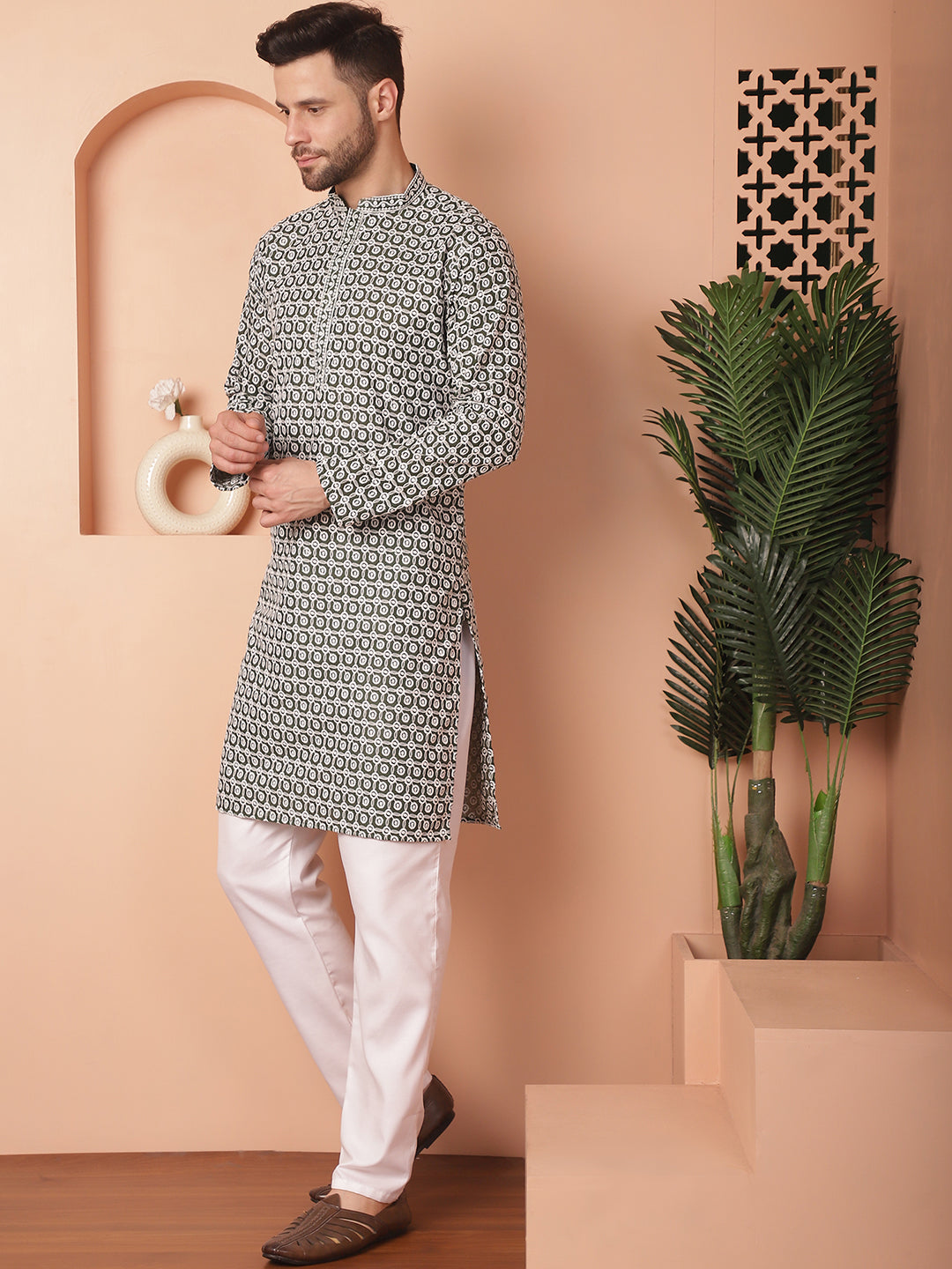Chikankari Pure Cotton Kurta with Pyjama