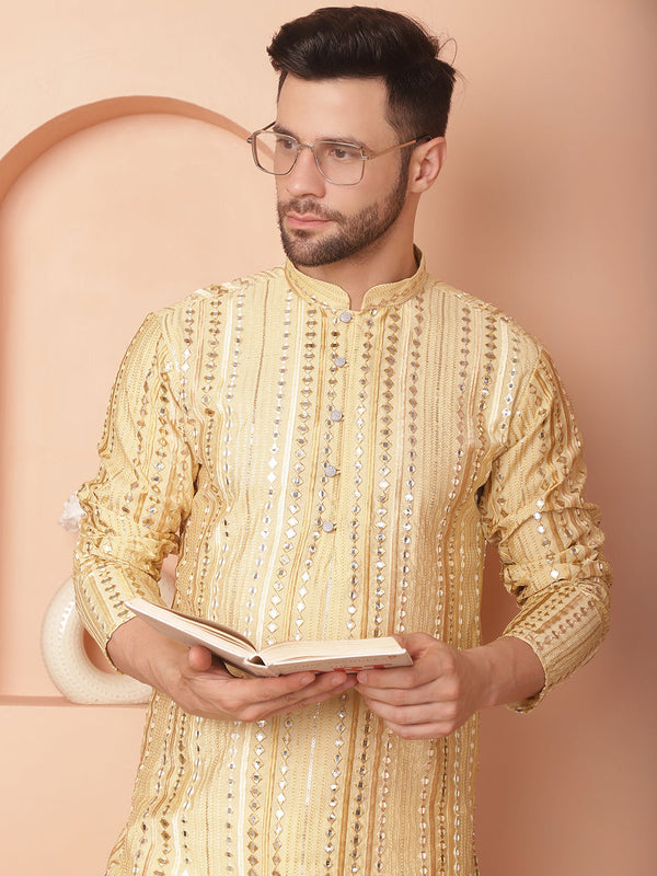 Men's Mirror Work Kurta Payjama Sets