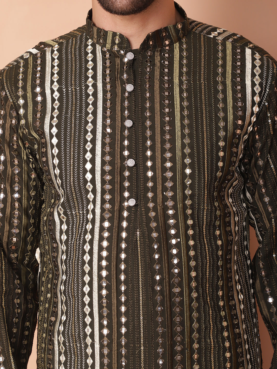 Men's Mirror Work Kurta Payjama Sets