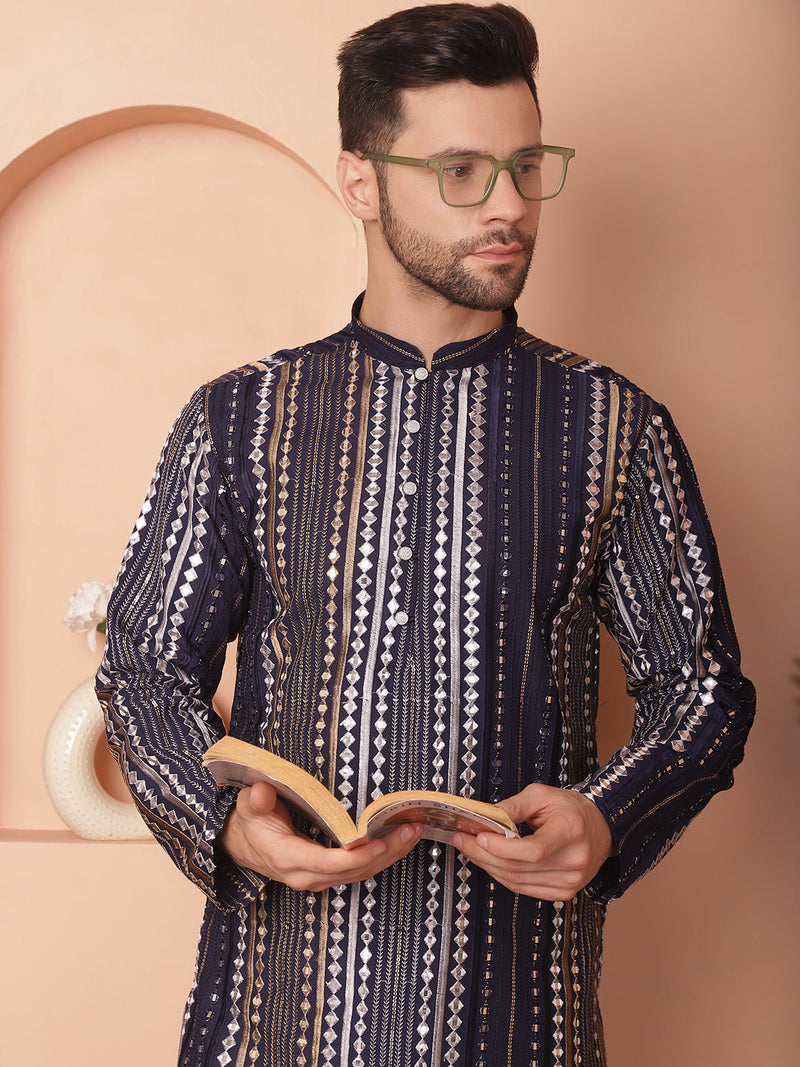 Men's Mirror Work Kurta Payjama Sets