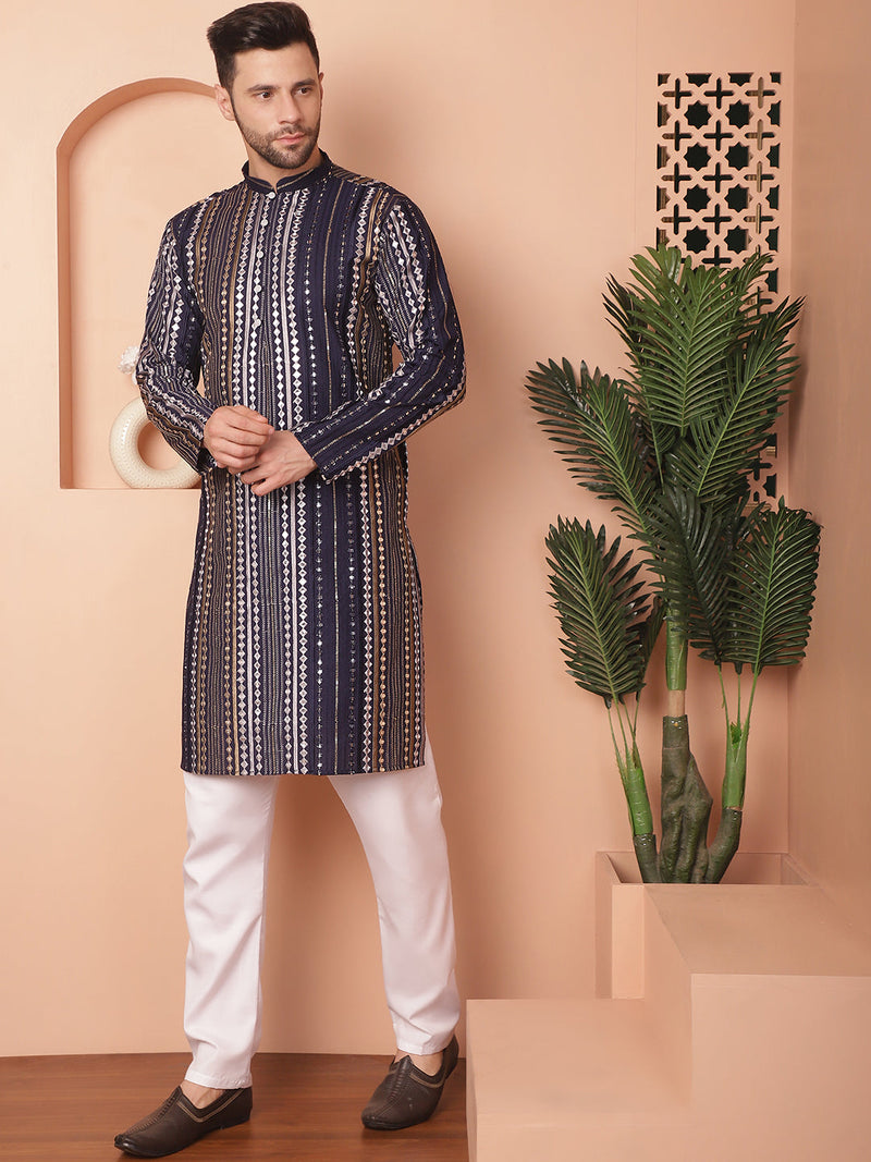 Men's Mirror Work Kurta Payjama Sets