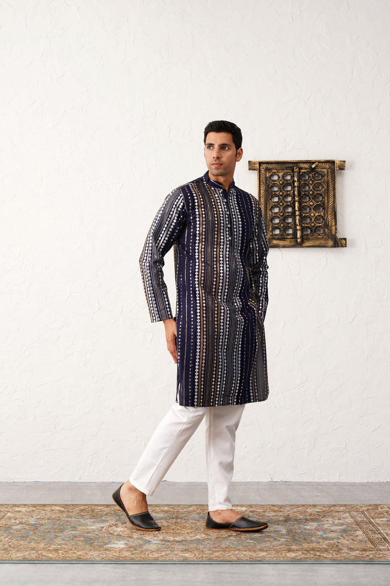 Men's Mirror Work Kurta Payjama Sets