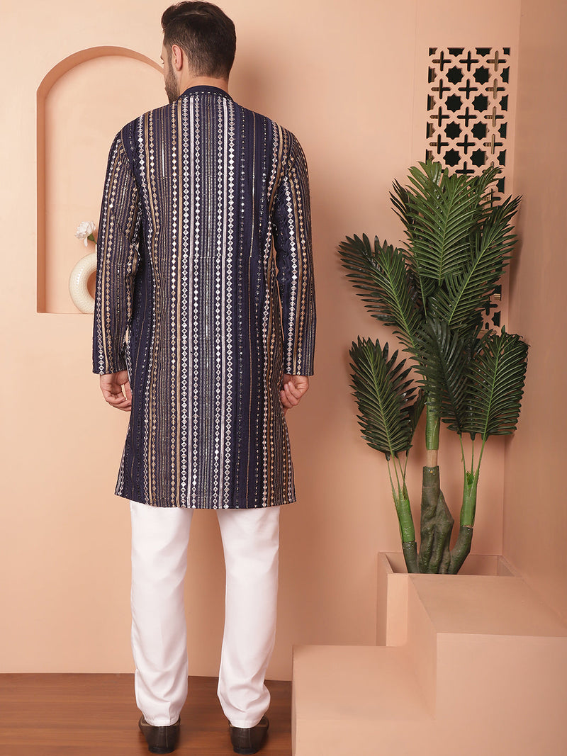 Men's Mirror Work Kurta Payjama Sets