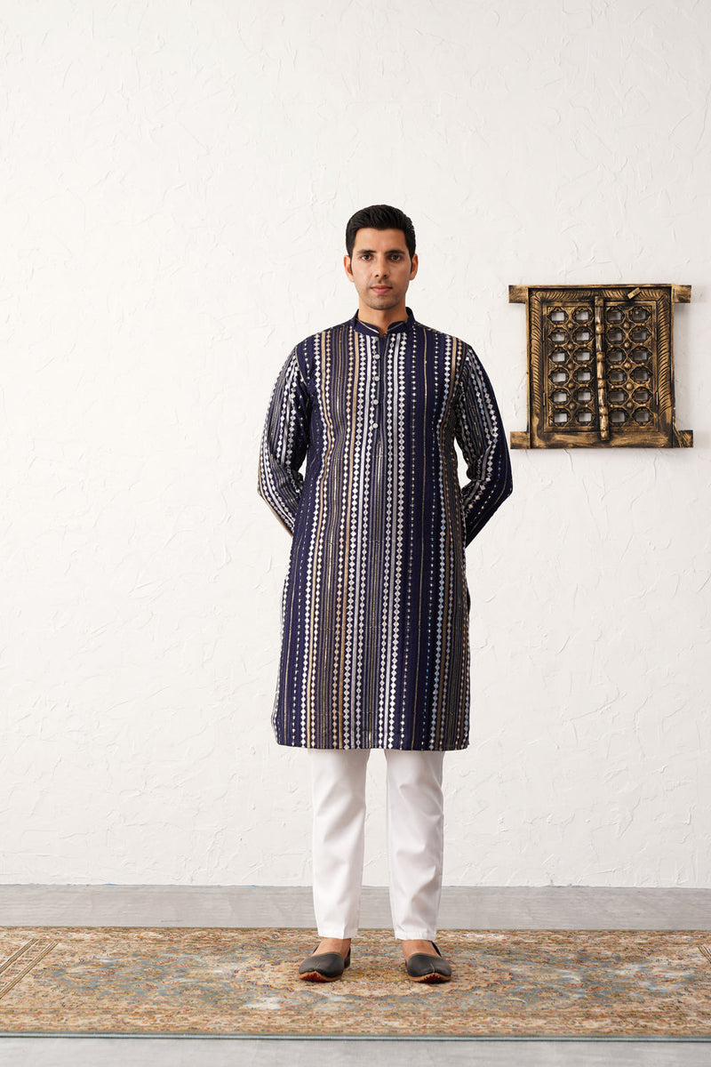 Men's Mirror Work Kurta Payjama Sets