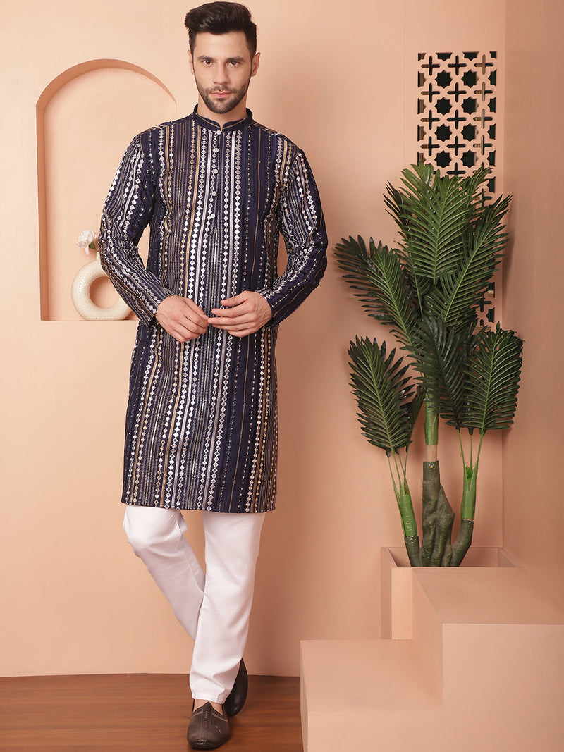 Men's Mirror Work Kurta Payjama Sets