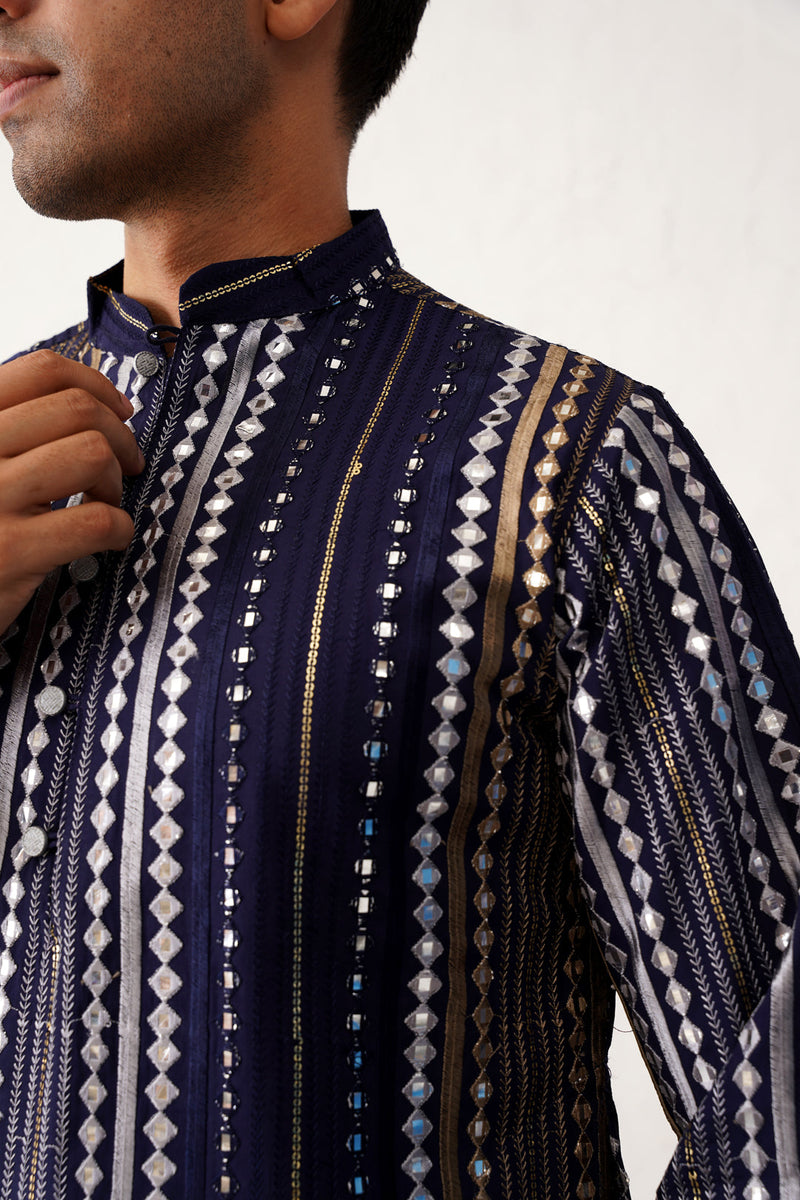 Men's Mirror Work Kurta Payjama Sets