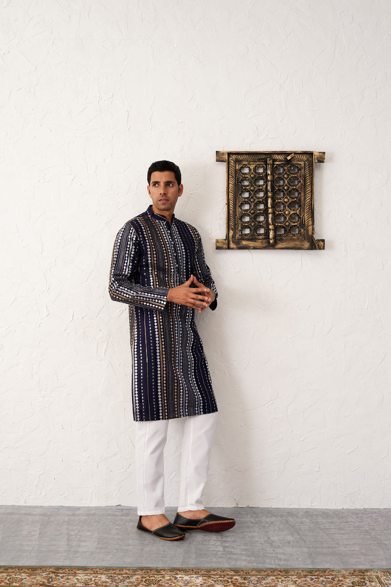 Men's Mirror Work Kurta Payjama Sets