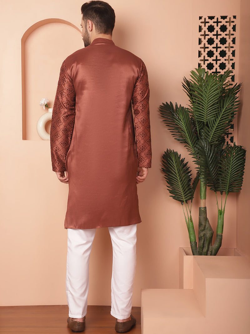 Men's Chikankari and Sequence Kurta with Pyjama