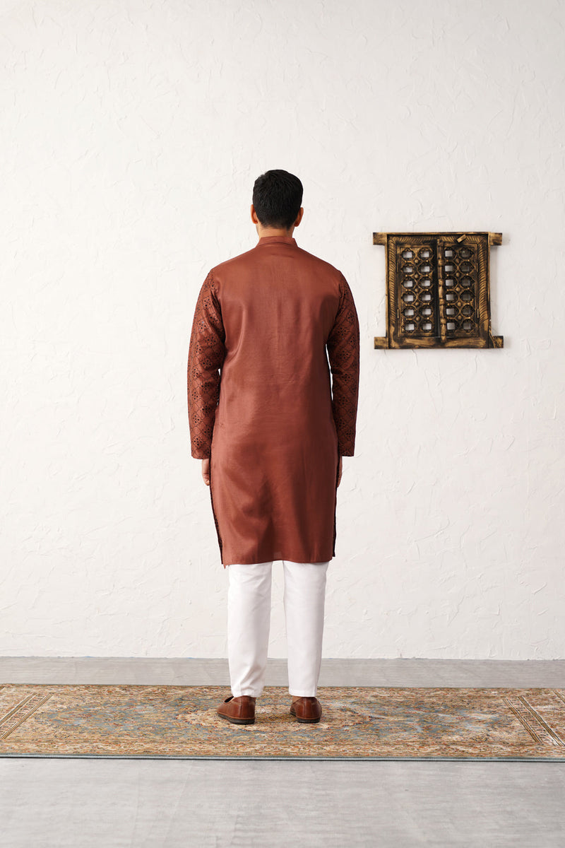 Men's Chikankari and Sequence Kurta with Pyjama