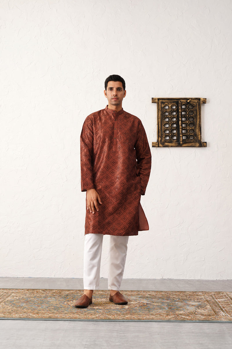 Men's Chikankari and Sequence Kurta with Pyjama