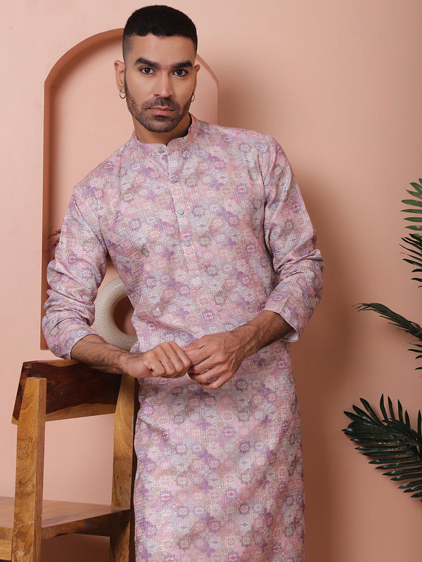 Men's Printed and Embroidered Kurta Pyjama Set