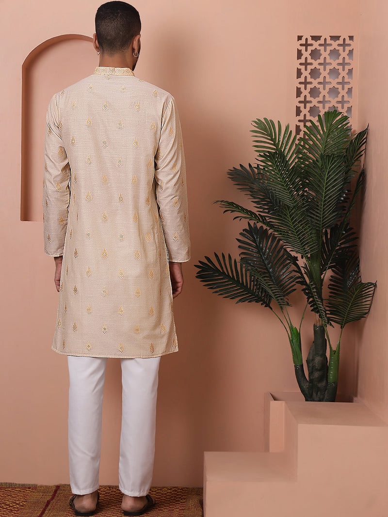 Men's Foil Printed Kurta with Pyjama