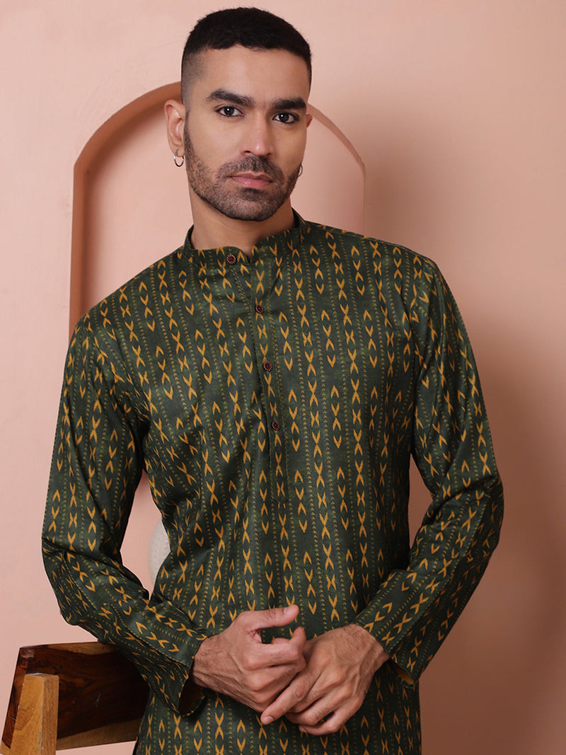 Men Printed Cotton Kurtas