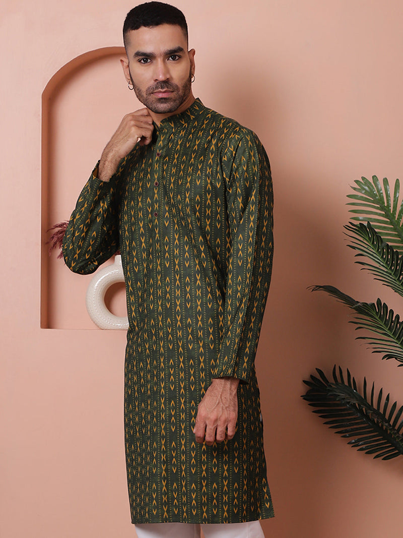 Men Printed Cotton Kurtas