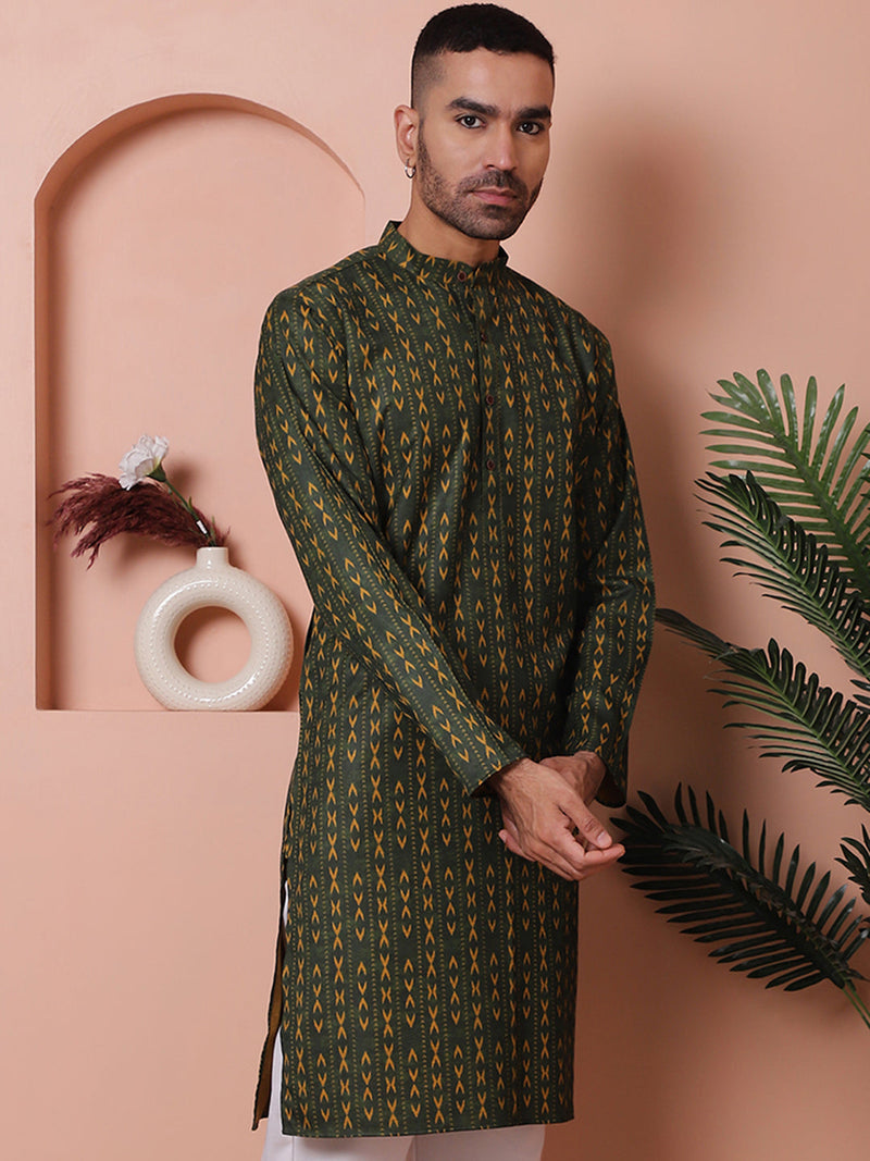 Men Printed Cotton Kurtas