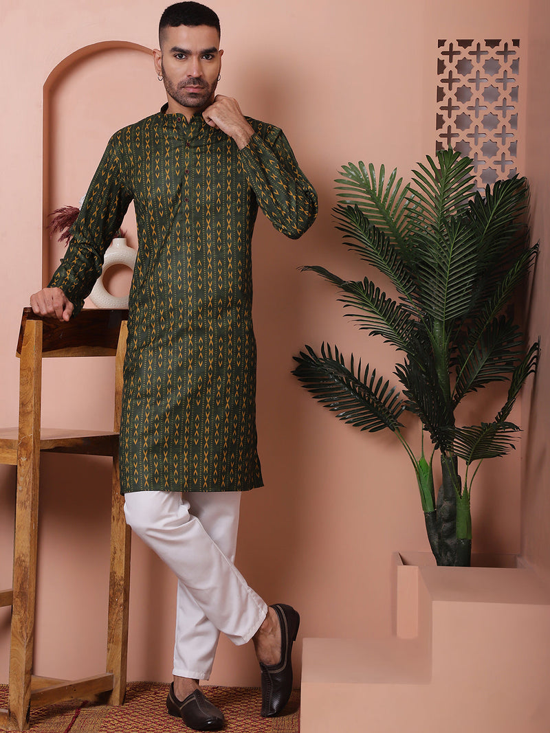 Men Printed Cotton Kurtas