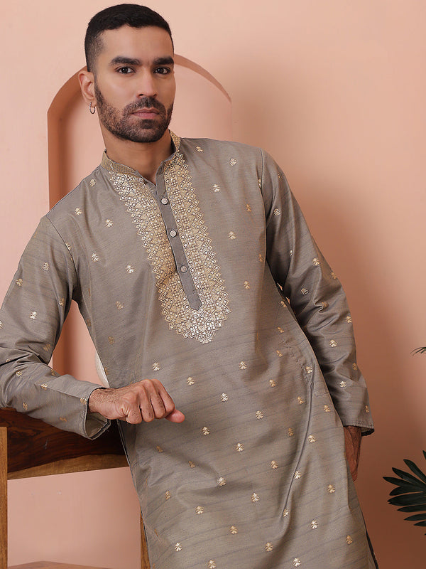 Men's Foil Printed Kurta with Pyjama