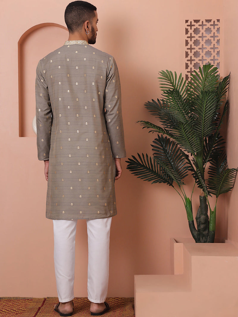 Men's Foil Printed Kurta with Pyjama