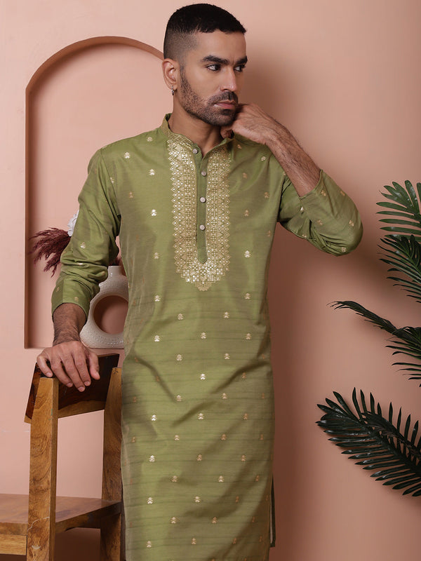 Men's Foil Printed Kurta with Pyjama