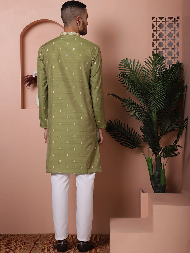 Men's Foil Printed Kurta with Pyjama