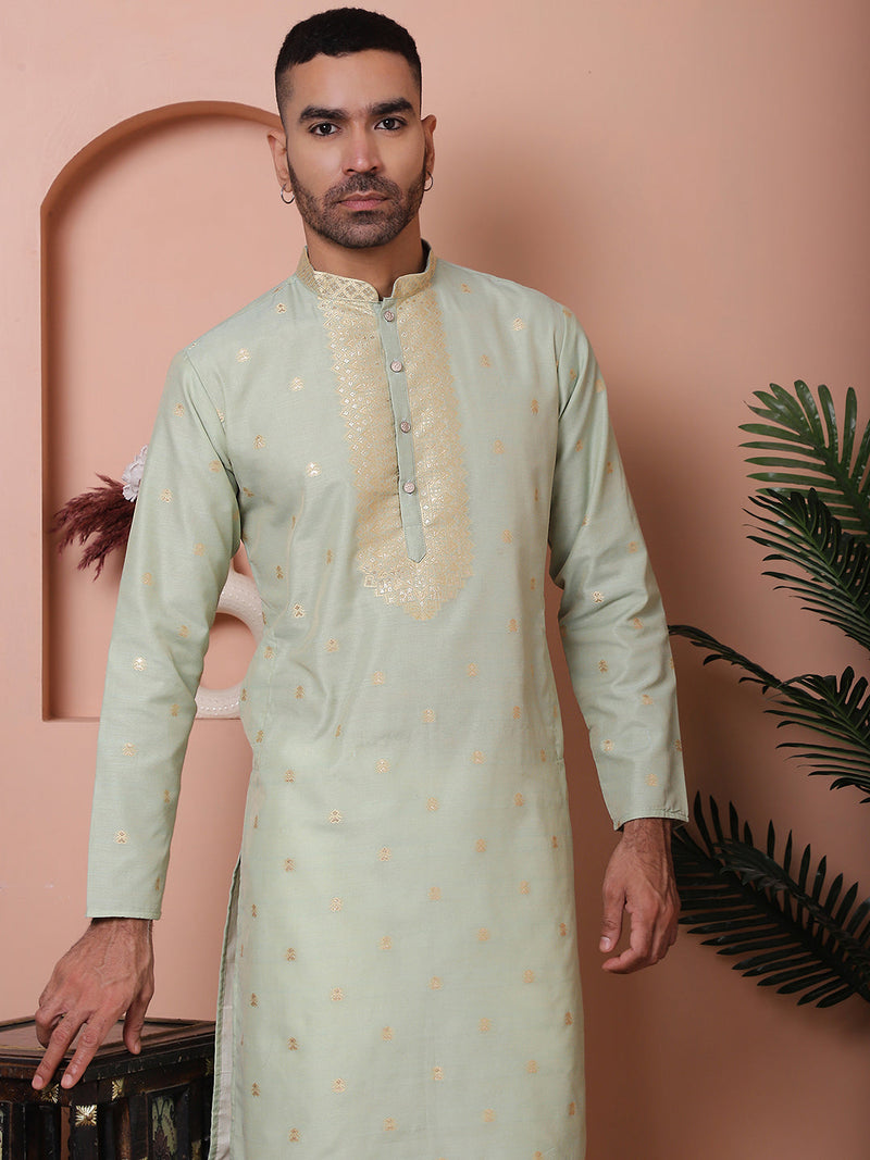 Men's Foil Printed Kurta with Pyjama