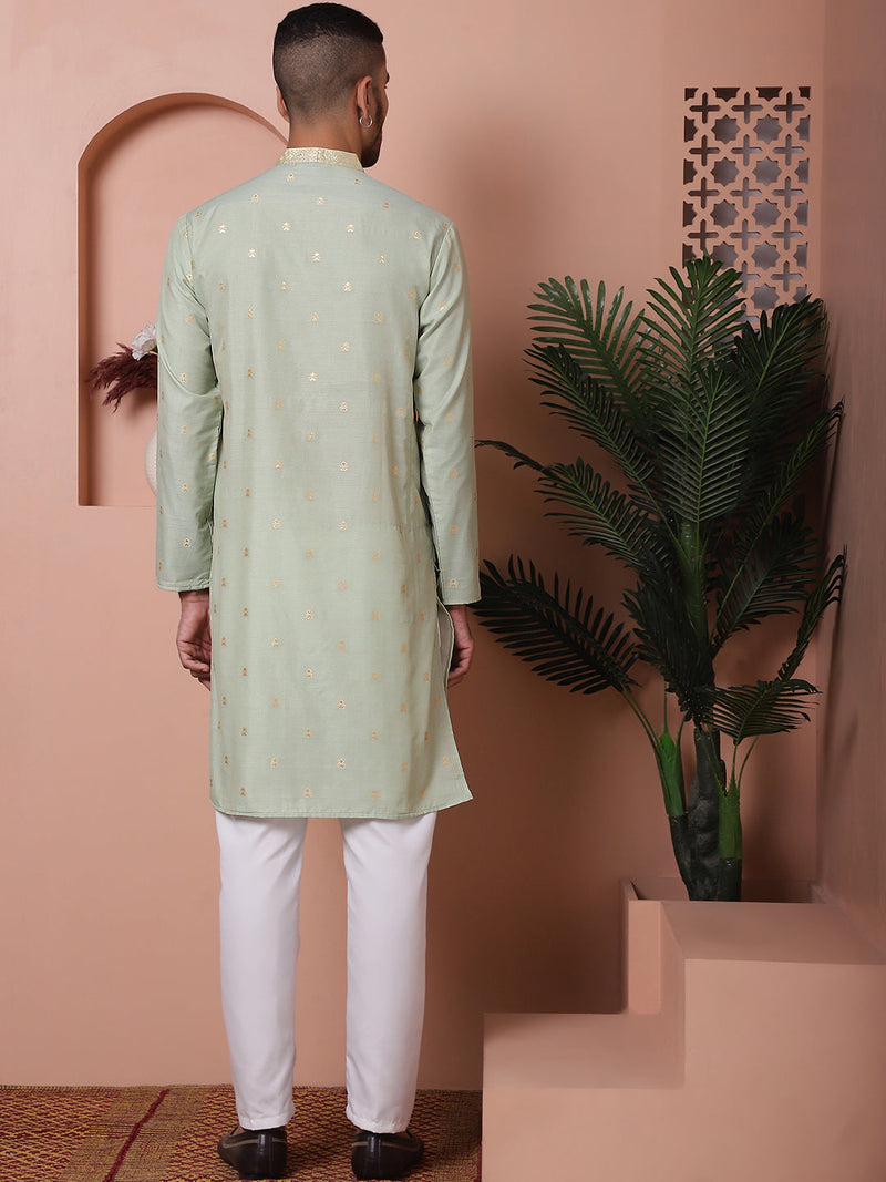 Men's Foil Printed Kurta with Pyjama