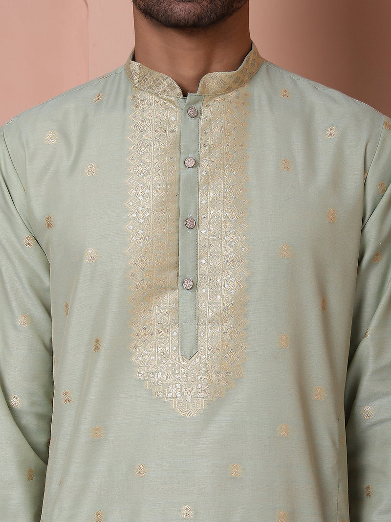 Men's Foil Printed Kurta with Pyjama