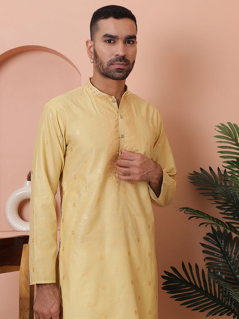 Men's Foil Printed Kurta with Pyjama