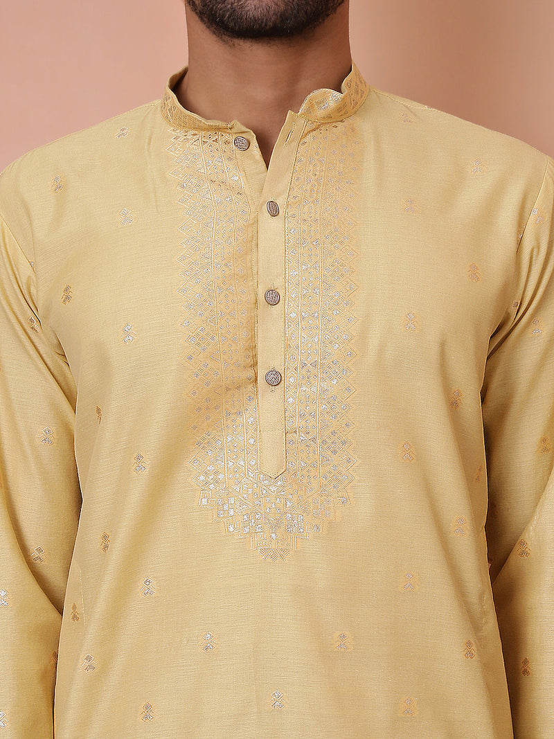 Men's Foil Printed Kurta with Pyjama